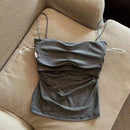 Camisolas de verano, camisetas sin mangas para mujer con sujetador incorporado, camisetas sin mangas con tirantes finos, Top corto, Top informal de Color sólido
