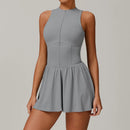 Traje de una pieza para mujer, traje deportivo con cremallera, peleles de Yoga, ropa deportiva sin espalda, monos de entrenamiento sin mangas para mujer