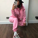 Traje deportivo de manga larga para mujer, ropa informal en la cintura, tendencia de moda, conjunto de dos piezas