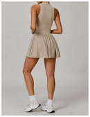 Traje de una pieza para mujer, traje deportivo con cremallera, peleles de Yoga, ropa deportiva sin espalda, monos de entrenamiento sin mangas para mujer