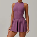 Traje de una pieza para mujer, traje deportivo con cremallera, peleles de Yoga, ropa deportiva sin espalda, monos de entrenamiento sin mangas para mujer