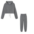 Traje deportivo de manga larga para mujer, ropa informal en la cintura, tendencia de moda, conjunto de dos piezas
