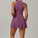 Traje de una pieza para mujer, traje deportivo con cremallera, peleles de Yoga, ropa deportiva sin espalda, monos de entrenamiento sin mangas para mujer