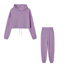 Traje deportivo de manga larga para mujer, ropa informal en la cintura, tendencia de moda, conjunto de dos piezas