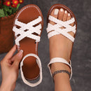 Zapatos para mujer 2025, novedad de verano, Sandalias planas para mujer, sandalias con correa romana inferior con suelas de goma antideslizantes, Sandalia diaria para mujer