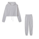 Traje deportivo de manga larga para mujer, ropa informal en la cintura, tendencia de moda, conjunto de dos piezas