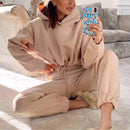 Traje deportivo de manga larga para mujer, ropa informal en la cintura, tendencia de moda, conjunto de dos piezas