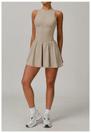Traje de una pieza para mujer, traje deportivo con cremallera, peleles de Yoga, ropa deportiva sin espalda, monos de entrenamiento sin mangas para mujer