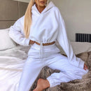 Traje deportivo de manga larga para mujer, ropa informal en la cintura, tendencia de moda, conjunto de dos piezas