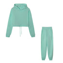 Traje deportivo de manga larga para mujer, ropa informal en la cintura, tendencia de moda, conjunto de dos piezas