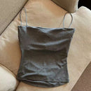 Camisolas de verano, camisetas sin mangas para mujer con sujetador incorporado, camisetas sin mangas con tirantes finos, Top corto, Top informal de Color sólido