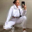 Traje deportivo de manga larga para mujer, ropa informal en la cintura, tendencia de moda, conjunto de dos piezas