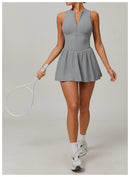 Traje de una pieza para mujer, traje deportivo con cremallera, peleles de Yoga, ropa deportiva sin espalda, monos de entrenamiento sin mangas para mujer