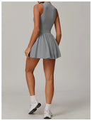 Traje de una pieza para mujer, traje deportivo con cremallera, peleles de Yoga, ropa deportiva sin espalda, monos de entrenamiento sin mangas para mujer