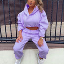 Traje deportivo de manga larga para mujer, ropa informal en la cintura, tendencia de moda, conjunto de dos piezas