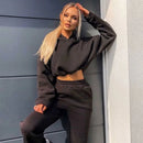 Traje deportivo de manga larga para mujer, ropa informal en la cintura, tendencia de moda, conjunto de dos piezas