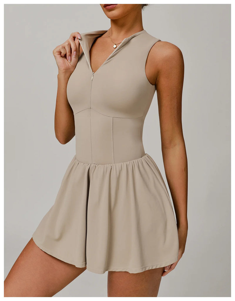Traje de una pieza para mujer, traje deportivo con cremallera, peleles de Yoga, ropa deportiva sin espalda, monos de entrenamiento sin mangas para mujer