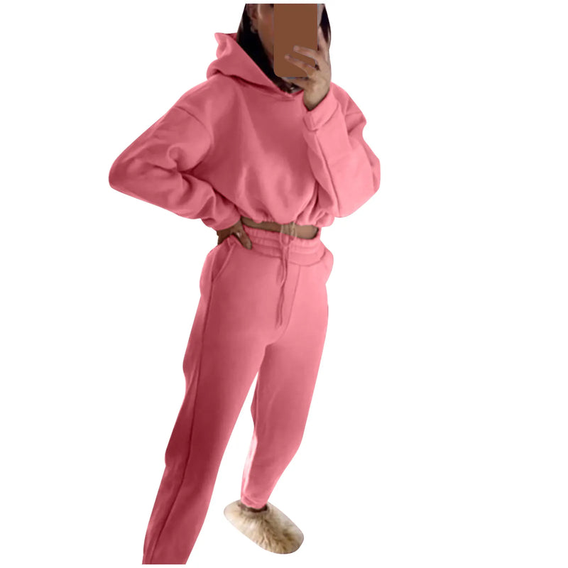 Traje deportivo de manga larga para mujer, ropa informal en la cintura, tendencia de moda, conjunto de dos piezas