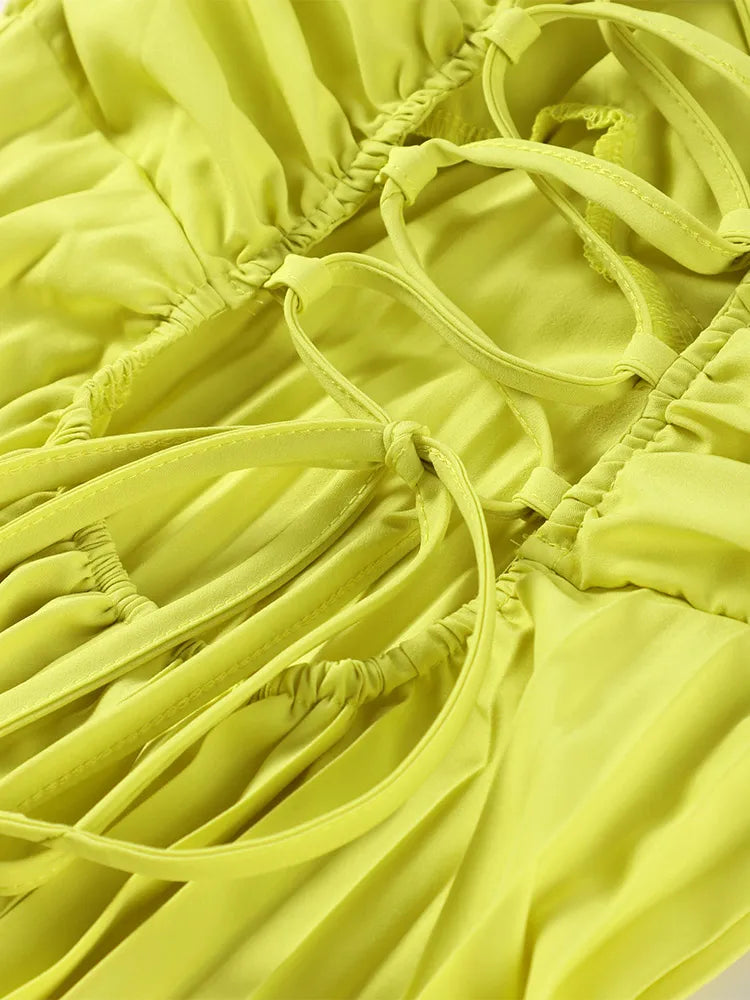 Vestido largo plisado sin tirantes para mujer, traje Sexy sin mangas con espalda descubierta para fiesta, ropa de noche para verano, novedad de 2024