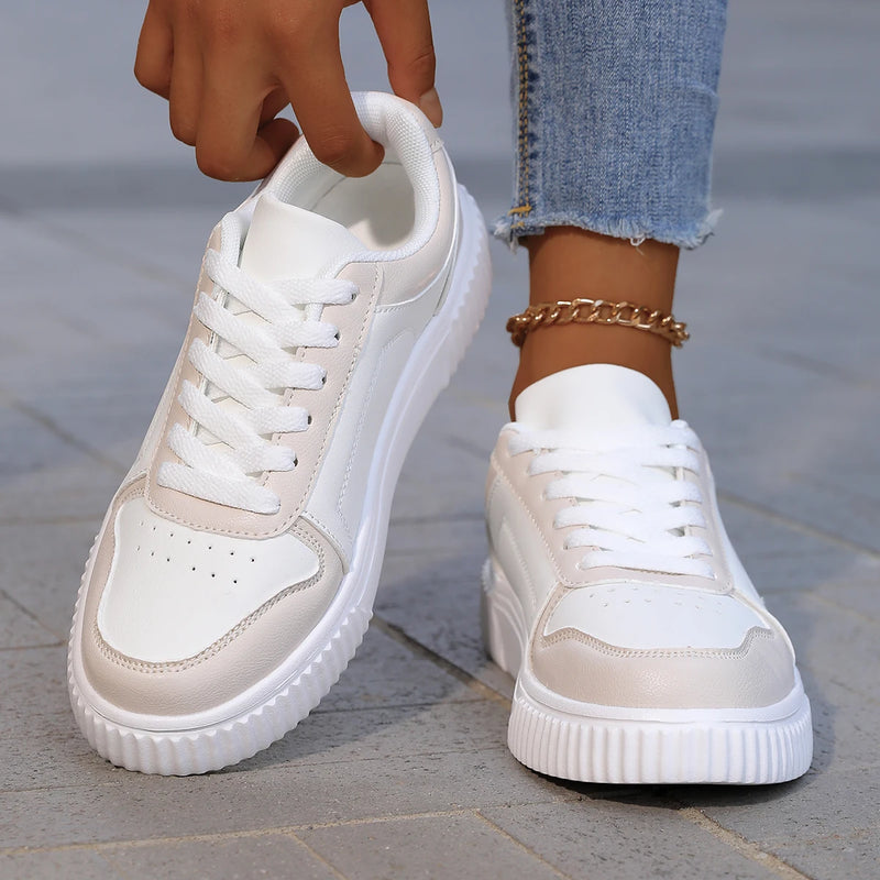 YRZL Zapatillas de deporte para mujer, zapatos blancos de otoño, suela gruesa ligera, zapatos de Skatebaord antideslizantes, zapatos deportivos informales Unisex para hombre