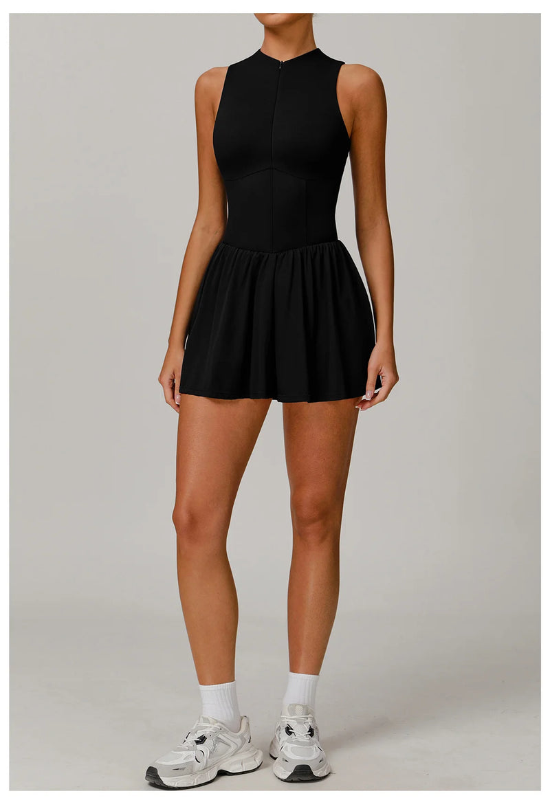 Traje de una pieza para mujer, traje deportivo con cremallera, peleles de Yoga, ropa deportiva sin espalda, monos de entrenamiento sin mangas para mujer