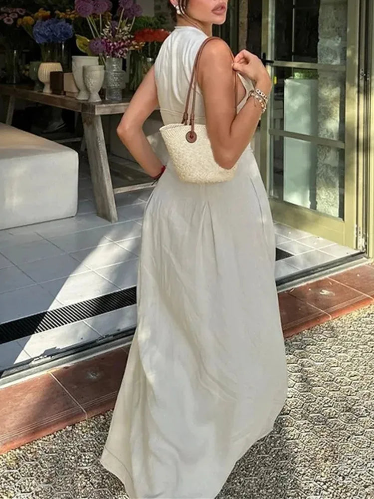 Vestido Largo Elegante con Cremallera para Mujer