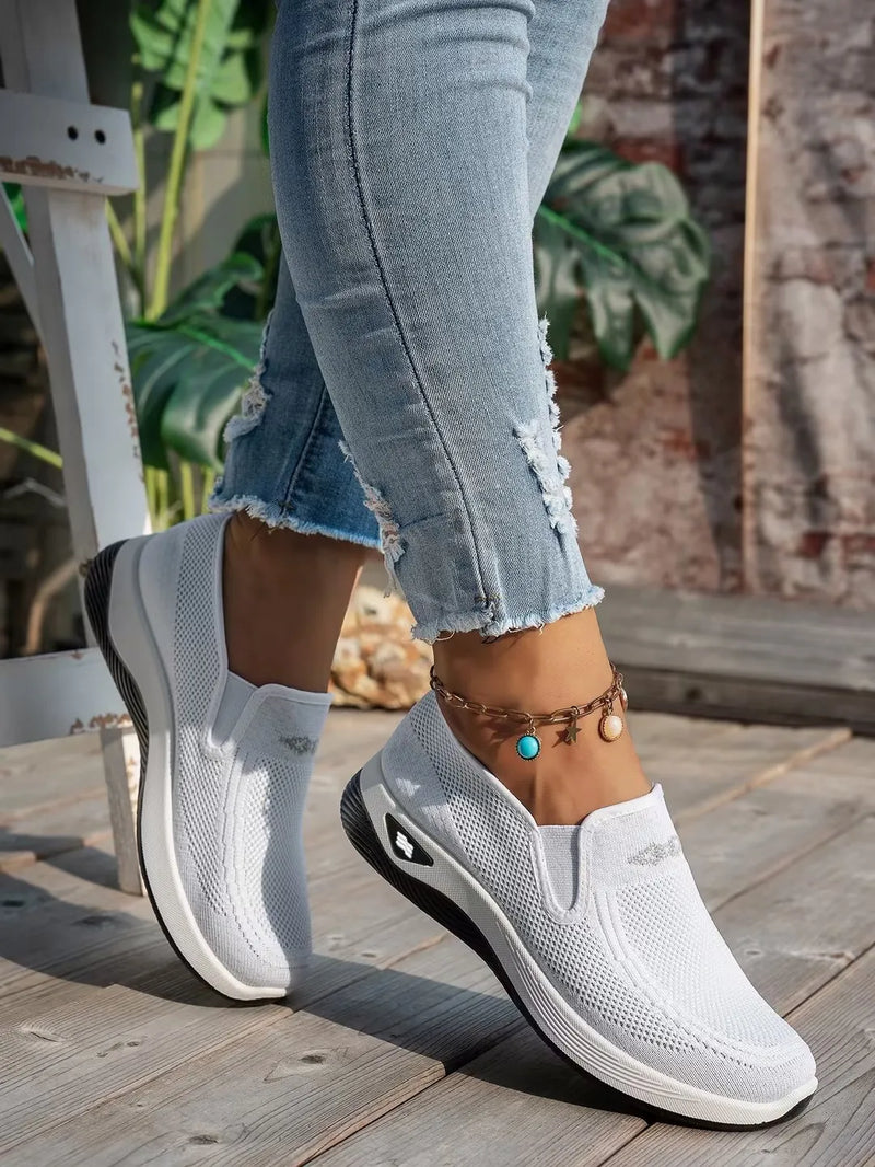 Zapatos de mujer, zapatos individuales suaves de color sólido para mujer, zapatillas informales, zapatos ligeros y cómodos para mujer