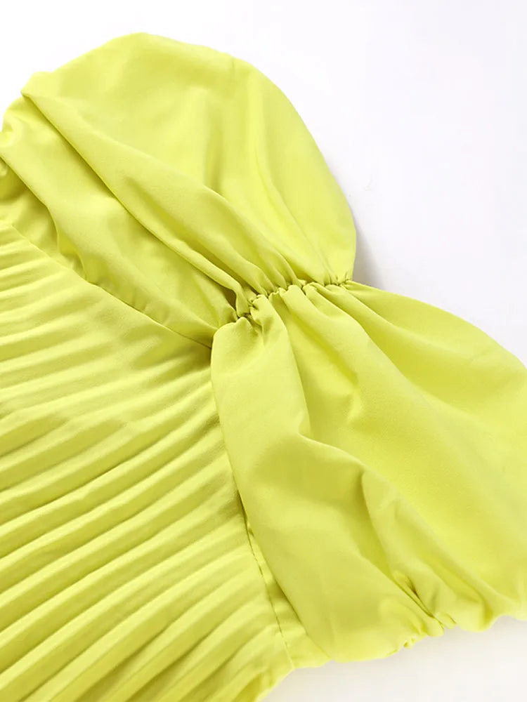 Vestido largo plisado sin tirantes para mujer, traje Sexy sin mangas con espalda descubierta para fiesta, ropa de noche para verano, novedad de 2024