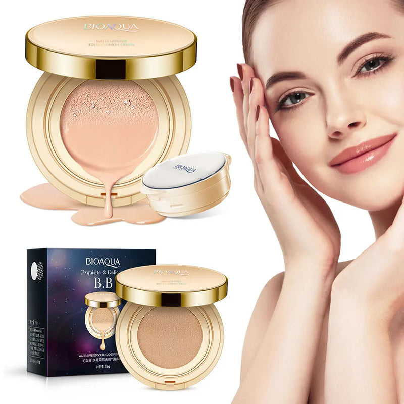 BIOAQUA-crema BB con cojín de aire, corrector iluminador, Base hidratante, blanqueamiento Facial, Base Facial, cosméticos de cobertura perfecta