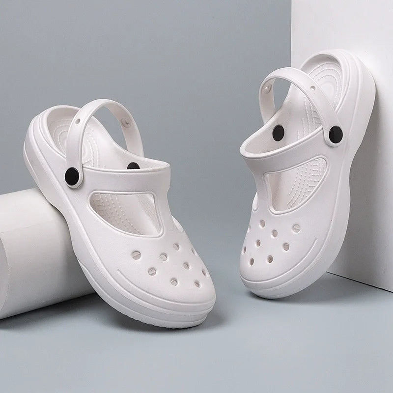 Bebealy, zapatillas de suela gruesa a la moda para mujer, sandalias de ocio resistentes al desgaste para exteriores, zapatos clásicos de EVA, zapatos de playa impermeables para mujer
