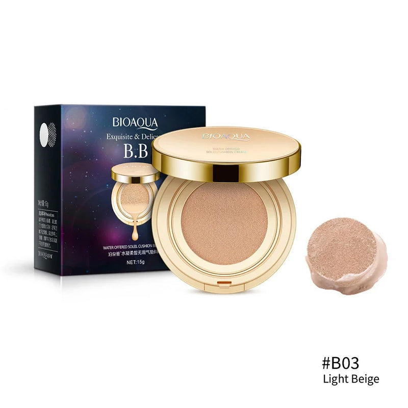 BIOAQUA-crema BB con cojín de aire, corrector iluminador, Base hidratante, blanqueamiento Facial, Base Facial, cosméticos de cobertura perfecta