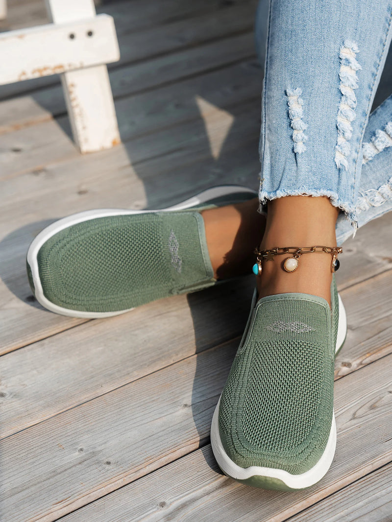 Zapatos de mujer, zapatos individuales suaves de color sólido para mujer, zapatillas informales, zapatos ligeros y cómodos para mujer