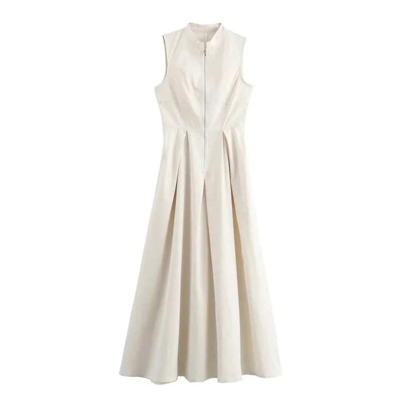 Vestido Largo Elegante con Cremallera para Mujer