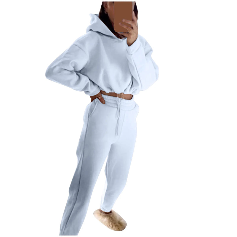 Traje deportivo de manga larga para mujer, ropa informal en la cintura, tendencia de moda, conjunto de dos piezas