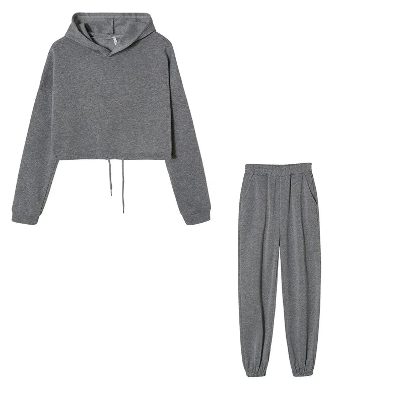 Traje deportivo de manga larga para mujer, ropa informal en la cintura, tendencia de moda, conjunto de dos piezas