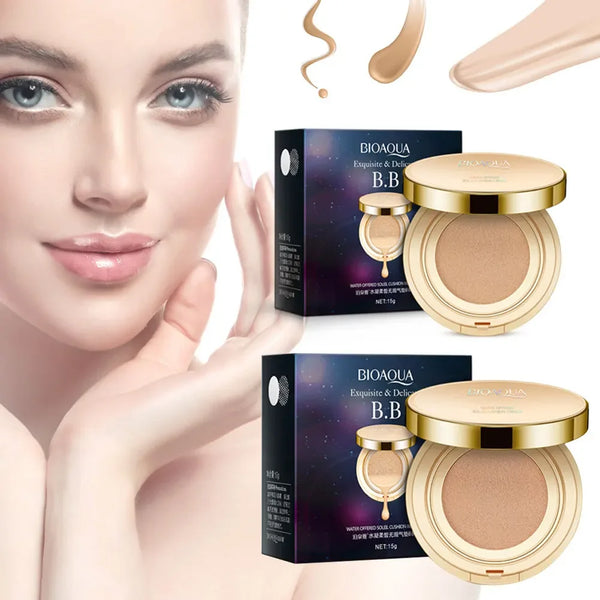 BIOAQUA-crema BB con cojín de aire, corrector iluminador, Base hidratante, blanqueamiento Facial, Base Facial, cosméticos de cobertura perfecta