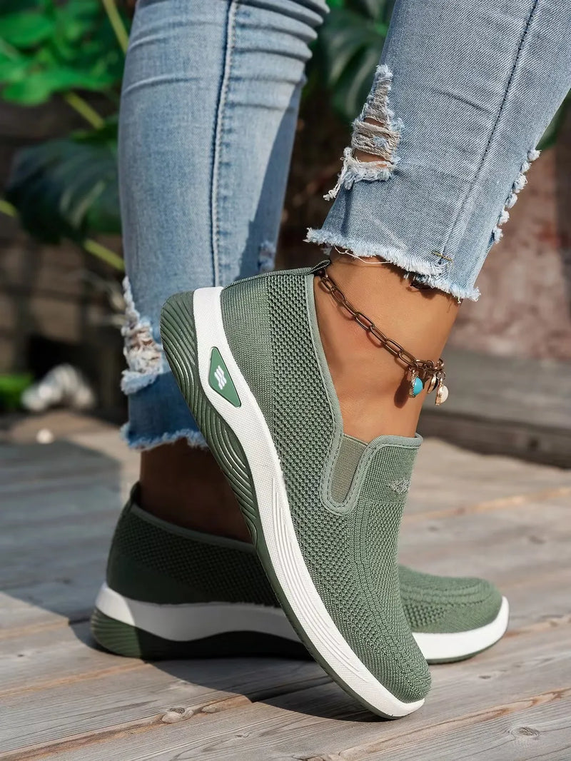 Zapatos de mujer, zapatos individuales suaves de color sólido para mujer, zapatillas informales, zapatos ligeros y cómodos para mujer