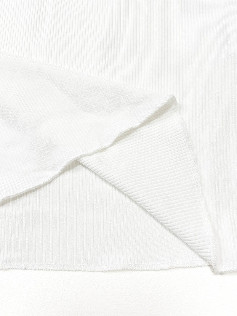 Camiseta acanalada frontal con medio botón liso para mujer, top de moda, camiseta informal de manga larga con cuello redondo