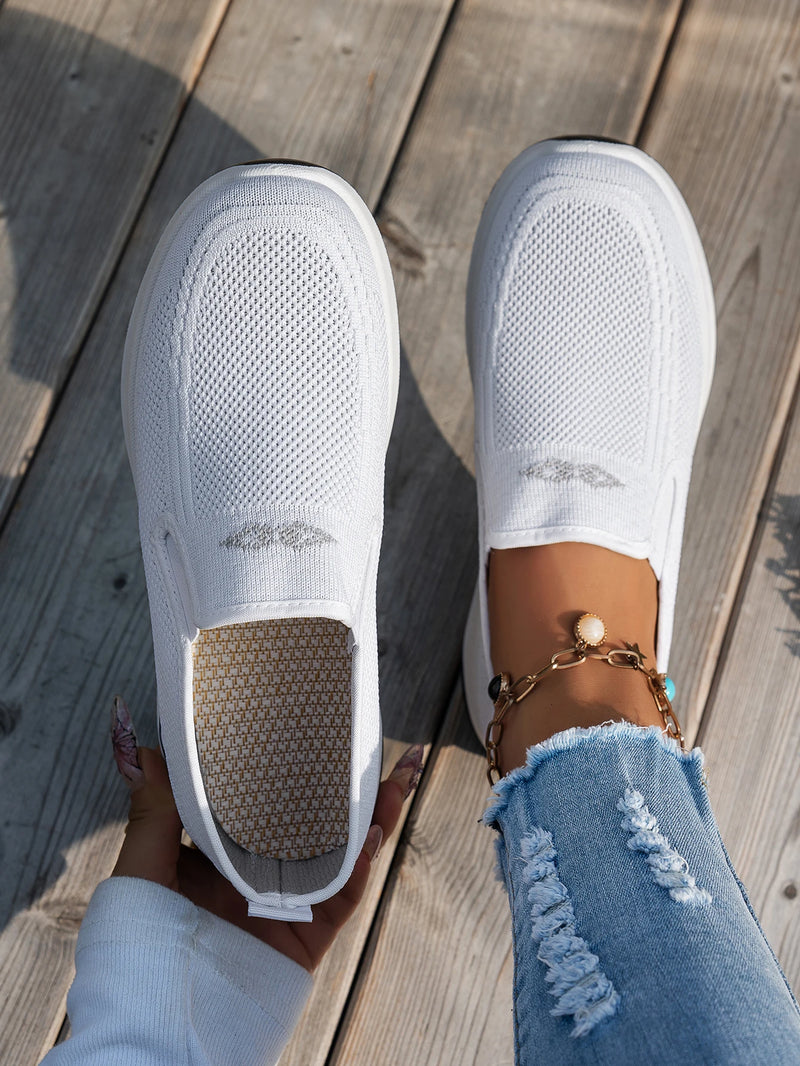 Zapatos de mujer, zapatos individuales suaves de color sólido para mujer, zapatillas informales, zapatos ligeros y cómodos para mujer