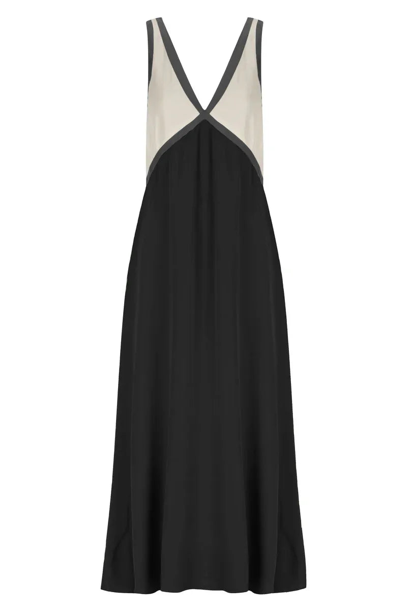 Vestido largo de retazos con cuello en V para mujer, vestido informal sin mangas holgado con tirantes, Vestidos largos de verano para mujer, bata de fiesta para vacaciones