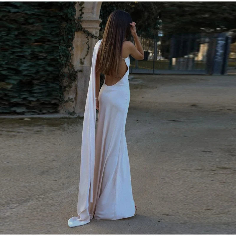 Vestido Largo Halter con Cinta para Mujer