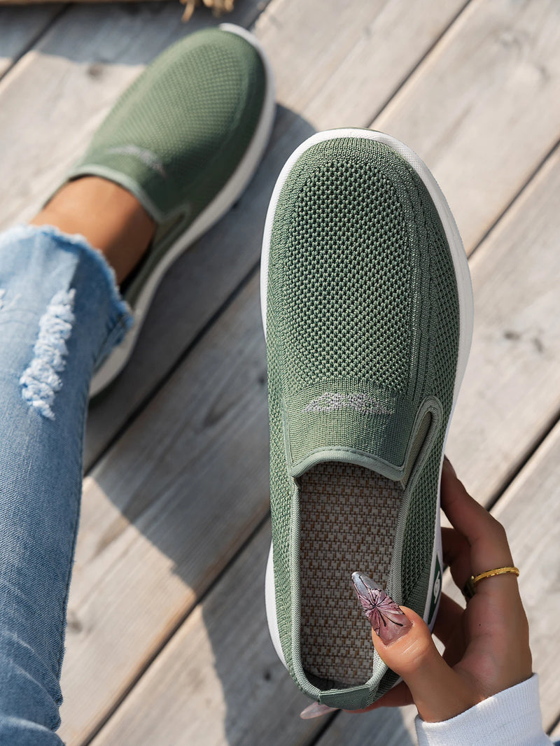 Zapatos de mujer, zapatos individuales suaves de color sólido para mujer, zapatillas informales, zapatos ligeros y cómodos para mujer
