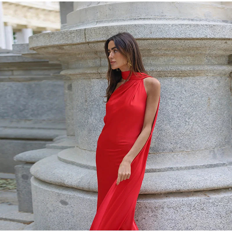 Vestido Largo Halter con Cinta para Mujer