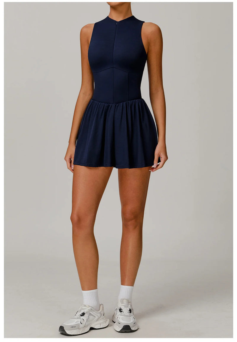 Traje de una pieza para mujer, traje deportivo con cremallera, peleles de Yoga, ropa deportiva sin espalda, monos de entrenamiento sin mangas para mujer