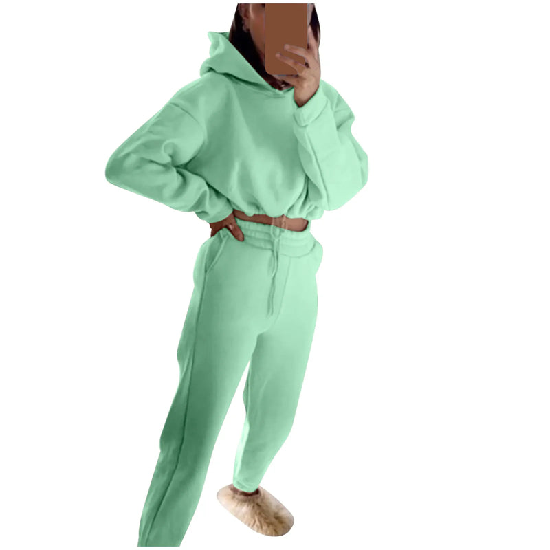 Traje deportivo de manga larga para mujer, ropa informal en la cintura, tendencia de moda, conjunto de dos piezas