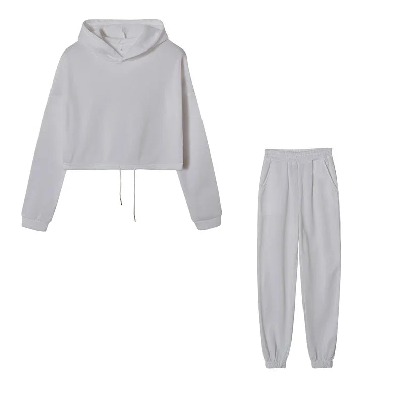Traje deportivo de manga larga para mujer, ropa informal en la cintura, tendencia de moda, conjunto de dos piezas