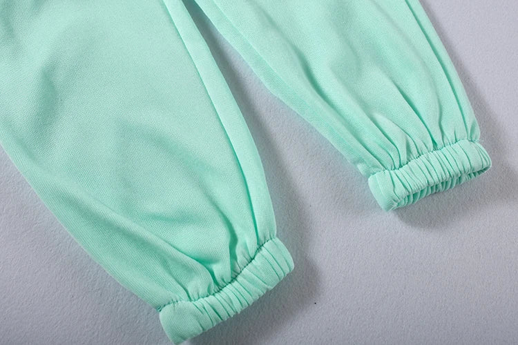 Traje deportivo de manga larga para mujer, ropa informal en la cintura, tendencia de moda, conjunto de dos piezas