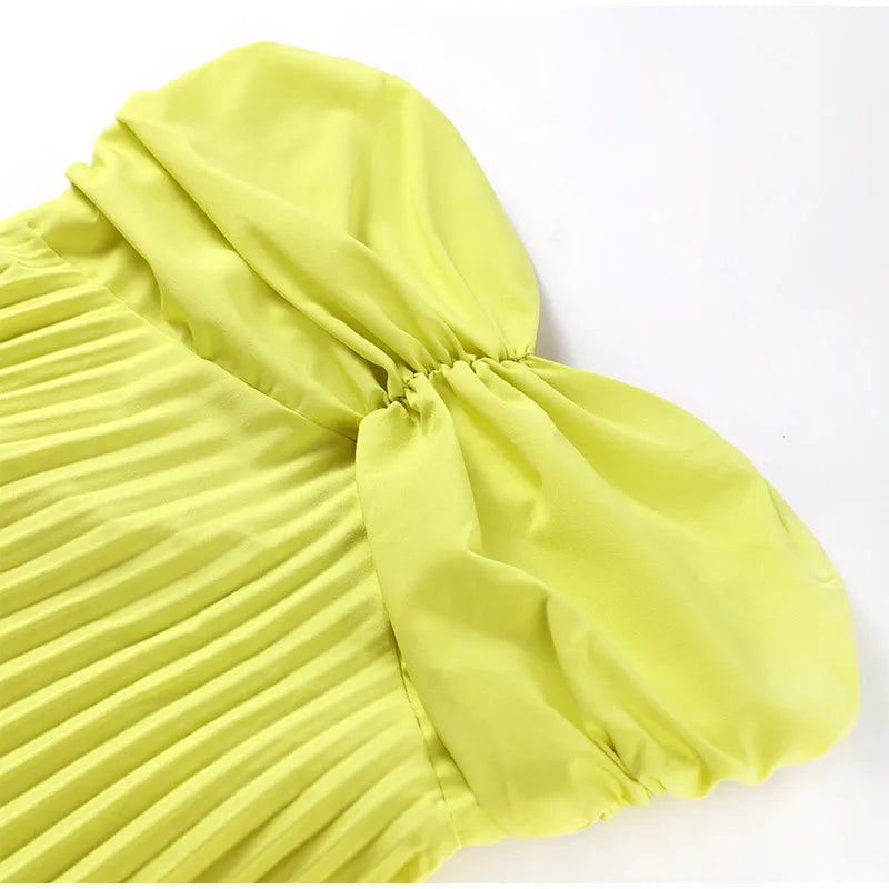 Vestido largo plisado sin tirantes para mujer, traje Sexy sin mangas con espalda descubierta para fiesta, ropa de noche para verano, novedad de 2024