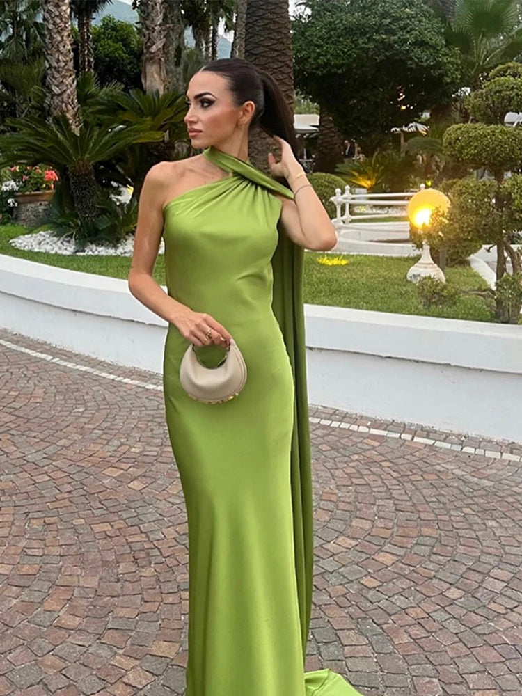 Vestido Largo Halter con Cinta para Mujer