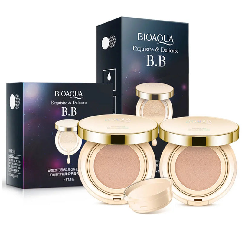 BIOAQUA-crema BB con cojín de aire, corrector iluminador, Base hidratante, blanqueamiento Facial, Base Facial, cosméticos de cobertura perfecta